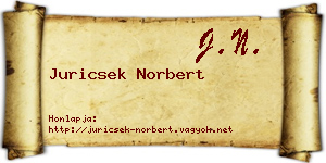 Juricsek Norbert névjegykártya